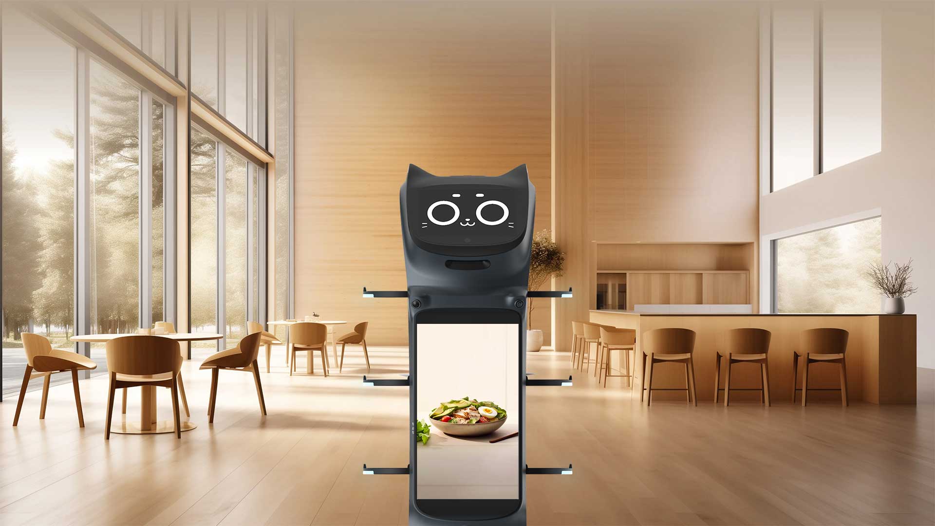 Bella Bot Pro 送餐與廣告機器人應用於餐廳