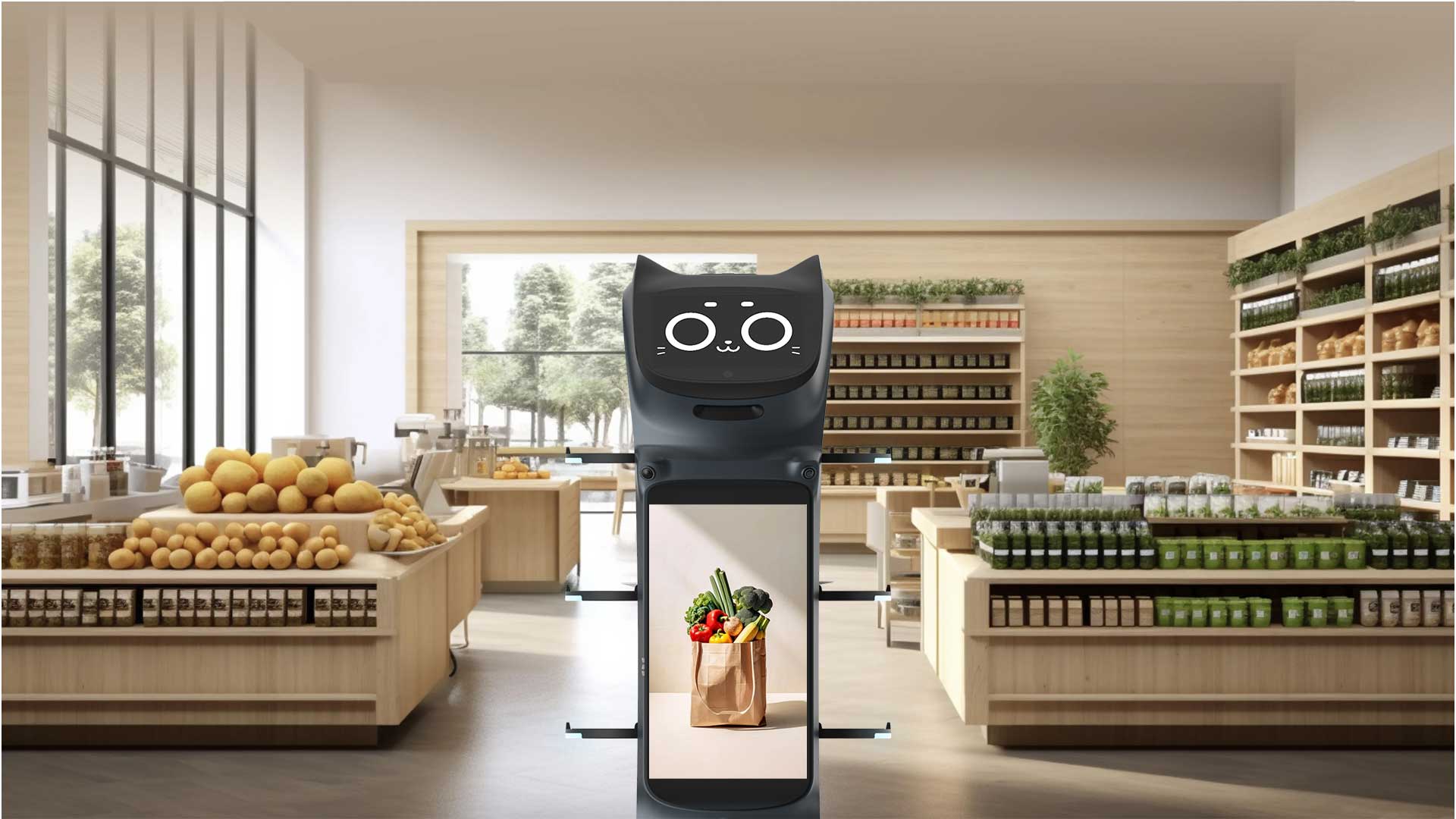 Bella Bot Pro 送餐與廣告機器人應用於商店